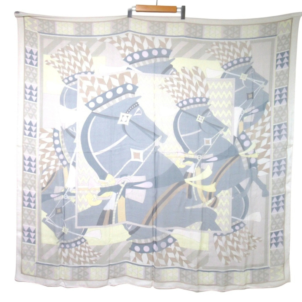 HERMES Black Silk Scarf